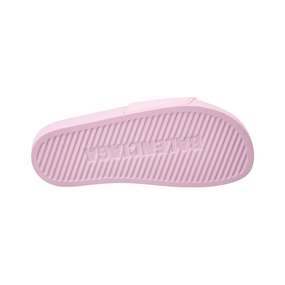 Balenciaga Logo Pool Rubber Slide, Pink - Picture 4 of 5